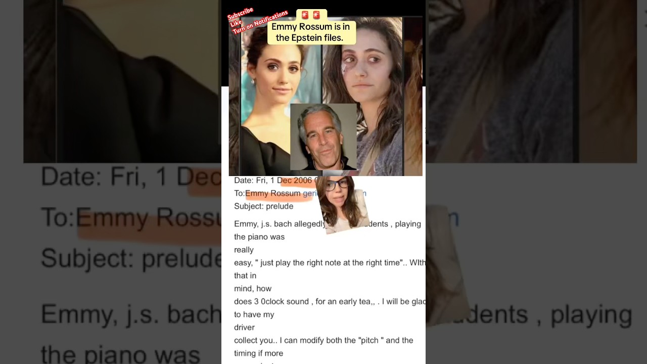 Emmy Rossum in Epstein files, before and after he was convicted.
