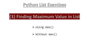 {3} Maximum Value in List || Python [ Hindi ]