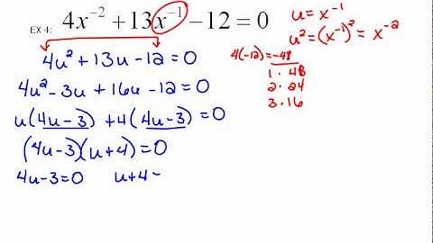 Solving Equations Quadratic in Form part 4  7.3