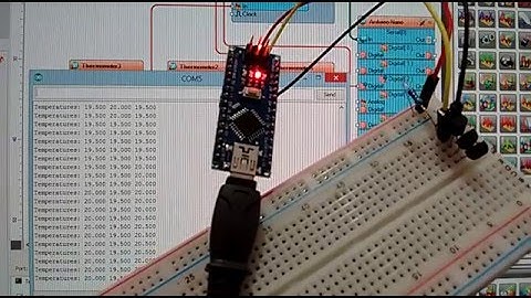 Arduino Nano: Read multiple DS1820/DS18S20 Maxim One Wire Thermometers with Visuino