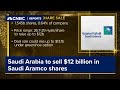 Saudi Arabia to sell $12 billion in Saudi Aramco shares