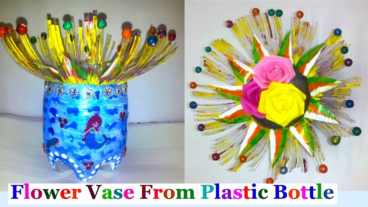 How to make Flower vase from plastic bottle Best out of waste DIY