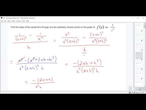 Derivatives Lecture 1 - Difference Quotient
