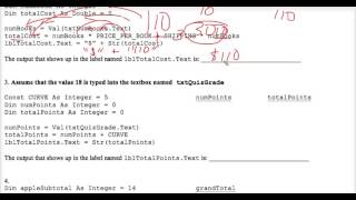 VB Tracing Code Worksheet #2 Net Worth