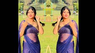 Trending D Dotted Blue Saree Backless Blouse Back Pose Aunty Board