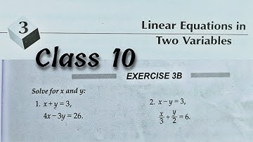 Linear Equations in two Variables | Exercise 3B Q1 to Q5 | Class 10 | CBSE | Rajmith study