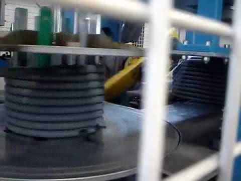 Automatic Coiler for hose and pipe with wrapping machine