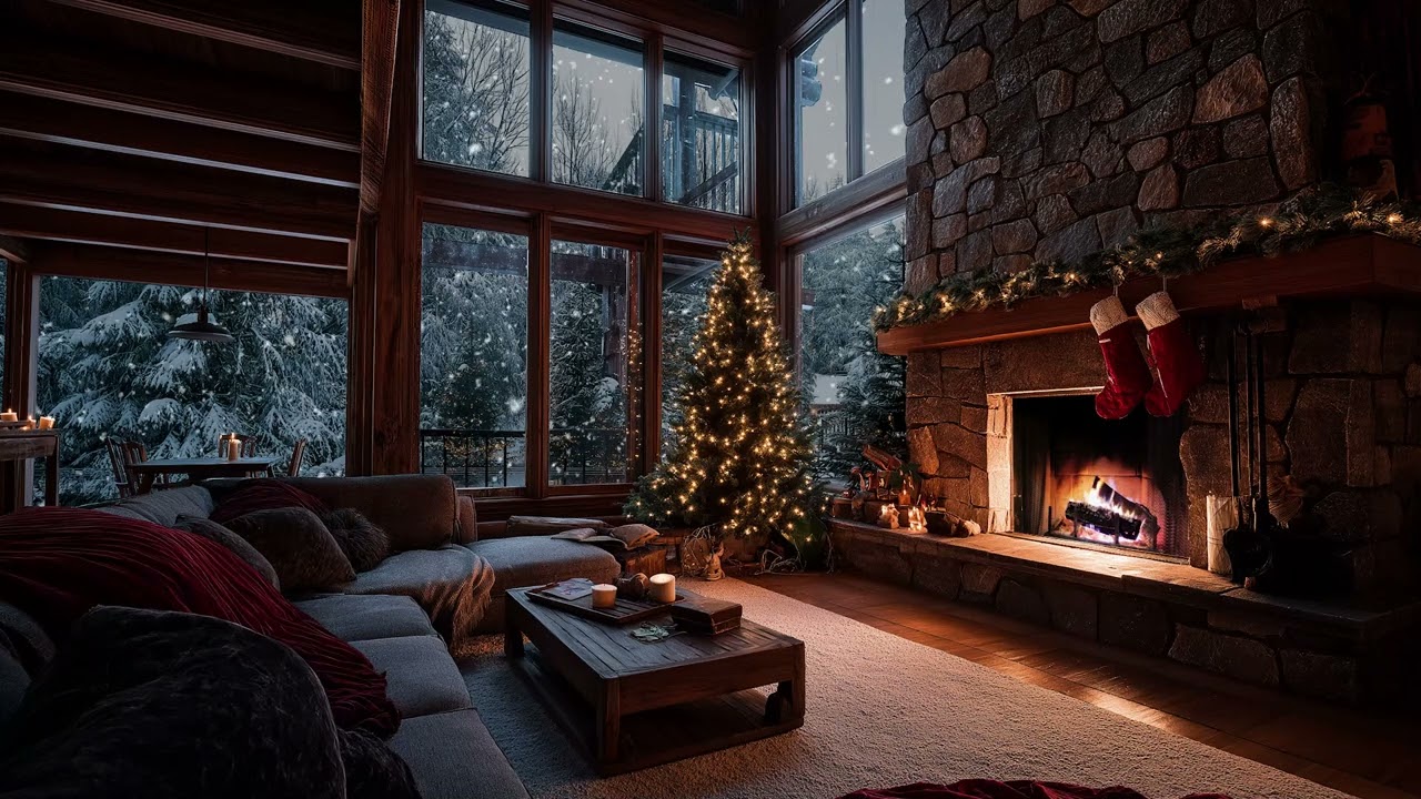 🎄 Cozy Christmas Fireplace Ambience | Soft Instrumental Music for Deep Relaxation