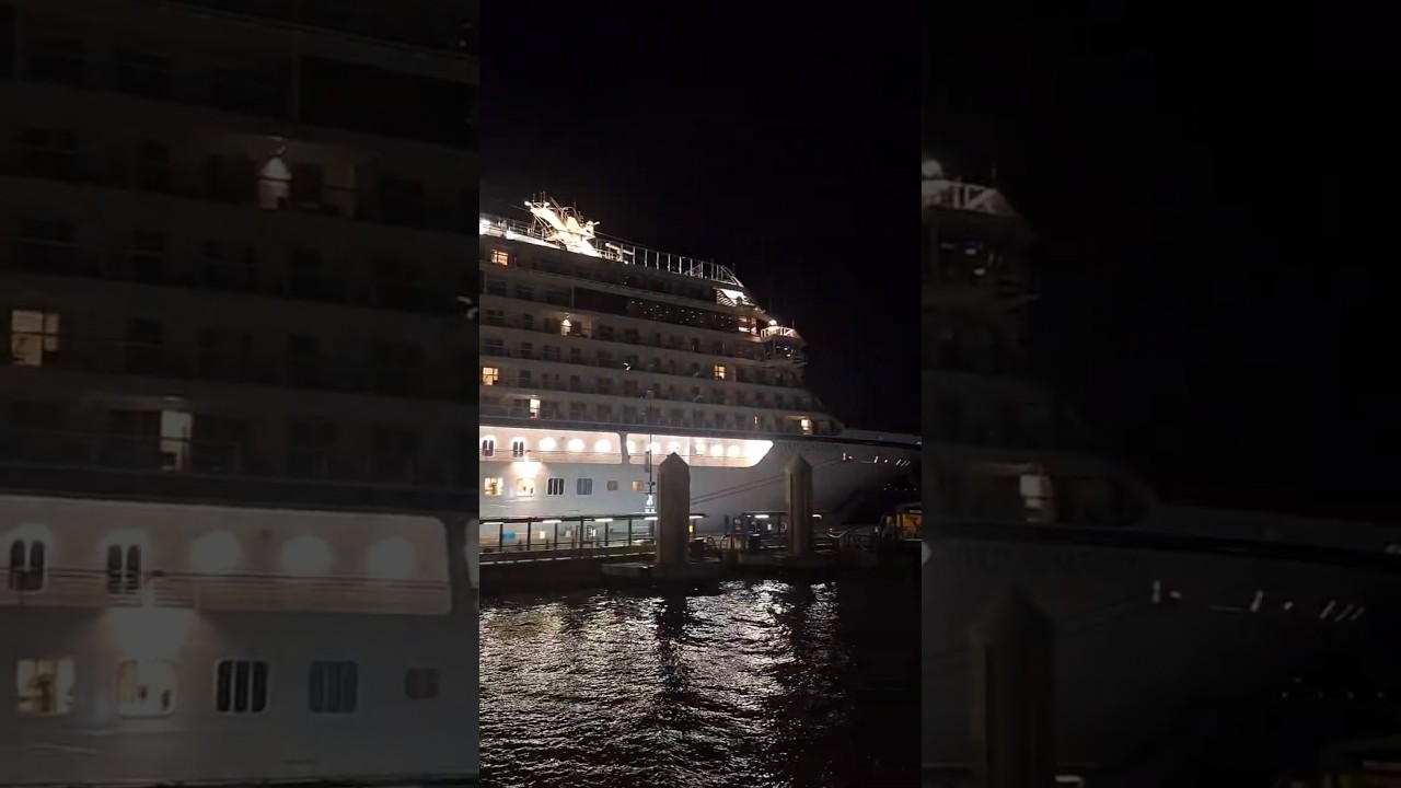 Viking Saturn glowing at night 🌟 Liverpool Docks