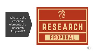 What are the essential elements of a Research Proposal?? All you need to know!!