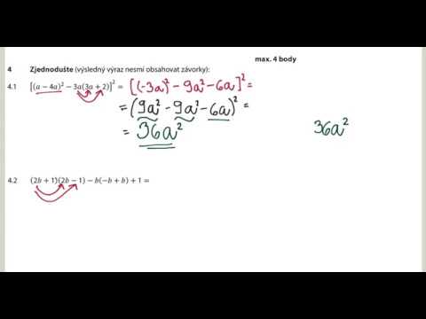 Roznásobení mnohočlenů, umocňování mnohočlenů- Přijímací zkoušky 2018Il CERMAT 9. třída – 4. příklad