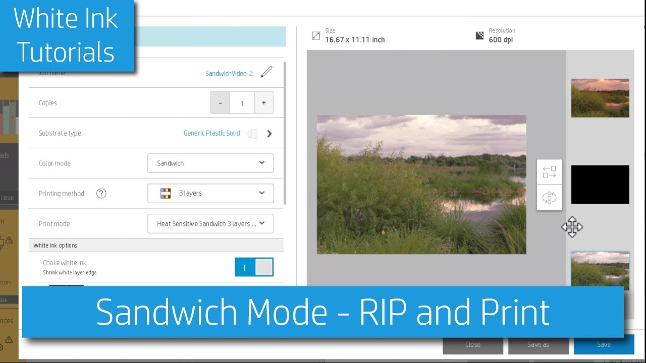 Режим «сэндвич» — принтеры HP R-Series и Latex 2700