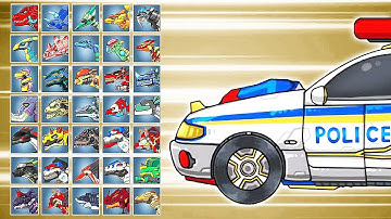 Dino Robot Battle Arena: T-Rex Cops Car (Assembly + Fights) | Eftsei Gaming