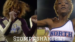 CHEERLEADERS TAKE OVER THE FOOTBALL GAME! NORTH MECK AND HARDING CHEER A HARD FOUR QUARTERS