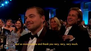 Joaquin funny speech at the #SAGAWARDS about Leonardo Dicaprio and Christian Bale