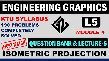 L5|Isometric projection| Introduction Lecture and Question bank| Engineering Graphics| EST110| BE110