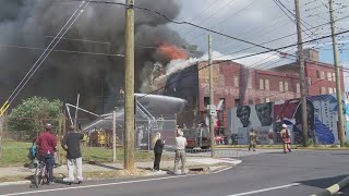 LIVE: Crews working large warehouse fire near Smoketown in Louisville