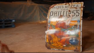 19th Century Phillips Tea Enamel Sign - Salvage Hunters 1713