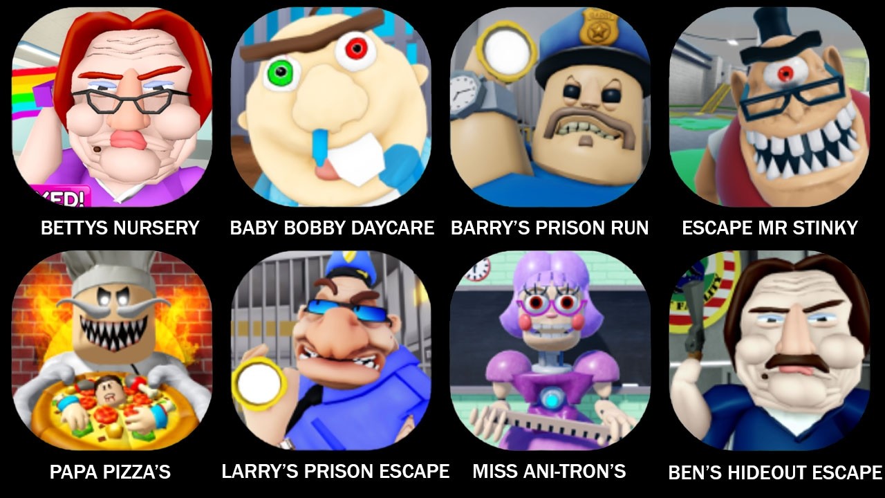 BETTY'S NURSERY! (FIRST PERSON OBBY), ESCAPE BABY BOBBY DAYCARE!, ESCAPE MR FUNNY'S TOTSHOP!