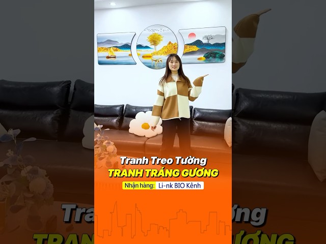 Tranh tráng gương treo tường, tranh 3d sơn thuỷ #shorts #youtubeshorts