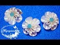 Простые ЦВЕТЫ из лент 🌸 Новый лепесток КАНЗАШИ 🌸 DIY Kanzashi flowers 🌸 Kanzashi petals