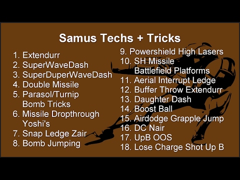 2017 Melee Techs Guide: Samus Melee Tricks - YouTube