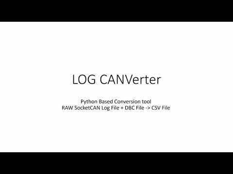 CANbus Decoding : Convert Raw Log files with a supporting DBC File into CSV files