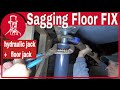How to raise a sagging floor using  floor jack or screw jack and hydraulic jack