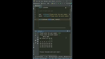 Python calendar example #python #shorts #pythonprojects #python3