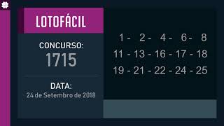 RESULTADO DA LOTOFÁCIL - CONCURSO 1715