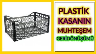 SEBZE KASASINDAN SANDIK YAPIMI, GERİDÖNÜŞÜM,PLASTİK KASADAN NELER YAPILIR,DIY PROJECTS,SEPET YAPIMI Resimi