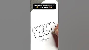✍🏻💥HOW TO DRAW BUBBLE LETTERS - Yeva (Easy Tutorial) #shorts
