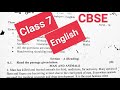 Class 7 English Sample paper 2023#solved #cbse #finalexam2023