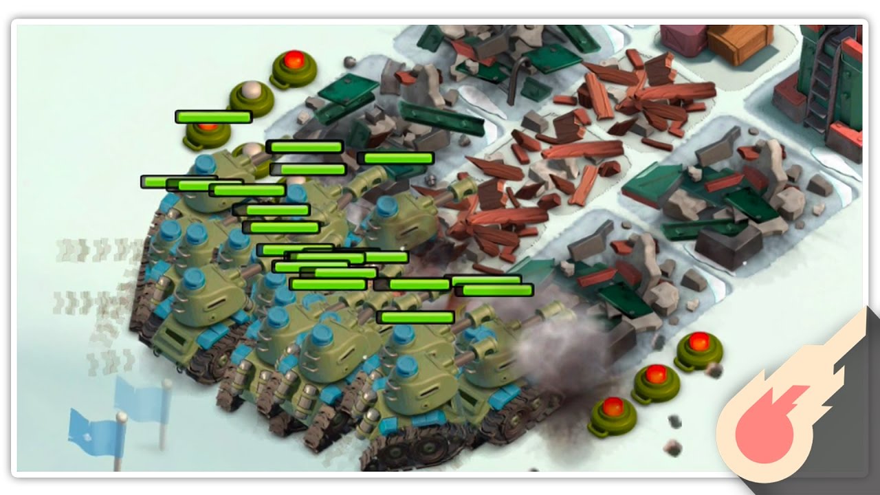 Insane Tank Spam! 24 Max Level Tanks vs Map Clearing! (Boom Beach Gameplay) high level enemies