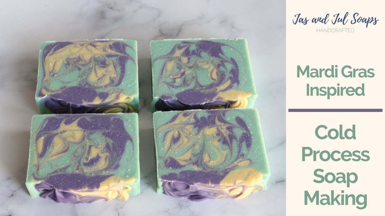 Mardi Gras Inspired Cold Process Soap Making and Cutting | Jas and Jul Soaps
