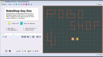 Karel the Robot in NCLab, Version 0.9 - RoboShop Day 1 (Yellow Belt 1 - Simple Commands)