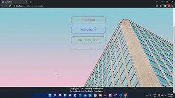 Internship Task 1 | Basic Banking System | GRIPJANUARY2022 | The Sparks Foundation.