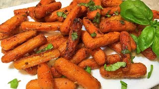 МОРКОВЬ пикантная в духовке. Просто, Полезно и Вкусно!  Съели за 5 мин.  Baked Carrots