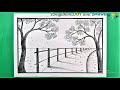 Nature road scenery drawing easy  pencil drawing