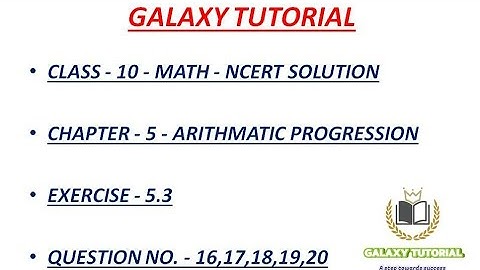 Exercise 5.3 Question No.  16,17,18,19,20 Class 10 Math NCERT Solution.