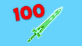 I made my sword a 1 hit in a 100 player server... (Roblox Bedwars)