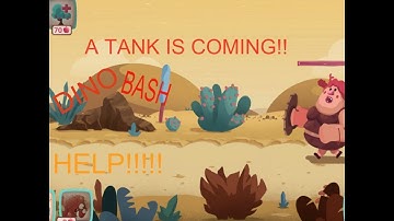 Dino Bash Level 25 Act2 - A Tank is COMING!!! fun video on how to beat the tank(huge lady) MGCTeeV