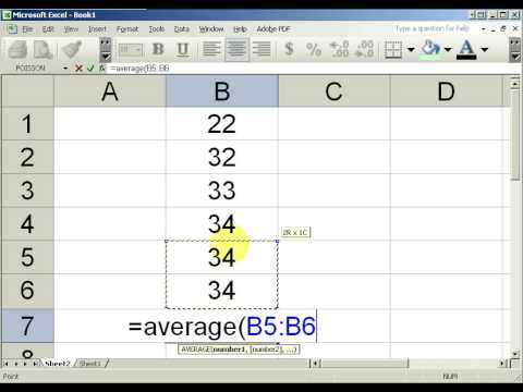 MySQC Excel Basics 3 - AVERAGE Function