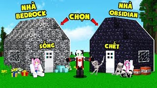 MỀU TROLL REDHOOD BẰNG NGÔI NHÀ SỐNG HOẶC CHẾT TRONG MINECRAFT*SO SÁNH NHÀ BEDROCK VS NHÀ OBSIDIAN