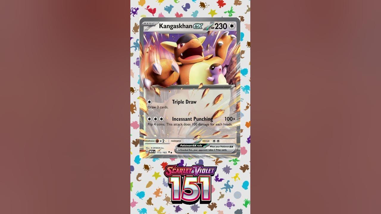 Carta Pokémon Original Kangaskhan ex 115/165 coleção 151
