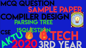 #Mcq#CompilerDesign Compiler Design MCQ question on parsing tree #Aktu#Parsingtree