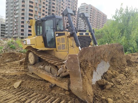 Как управлять бульдозером CAT D6, органы управления Caterpillar