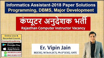 Informatic Assistant IA-2018 Solutions | Rajasthan Computer Instructor Computer Teacher Vacancy MCQs
