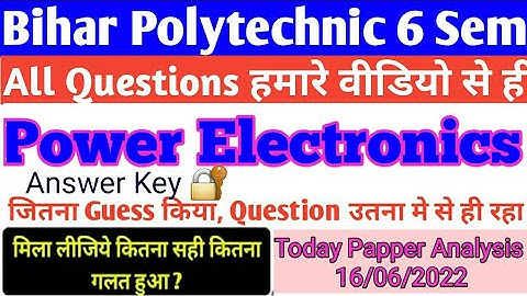 Power Electronics &Drives Answer Key||Sbte Exam 2022 @ENGINEERSCLASSES#sbte #6thsem