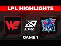 WE vs LNG Highlights Game 1 | LPL 2026 Split 2 Playoffs | Team WE vs LNG Esports